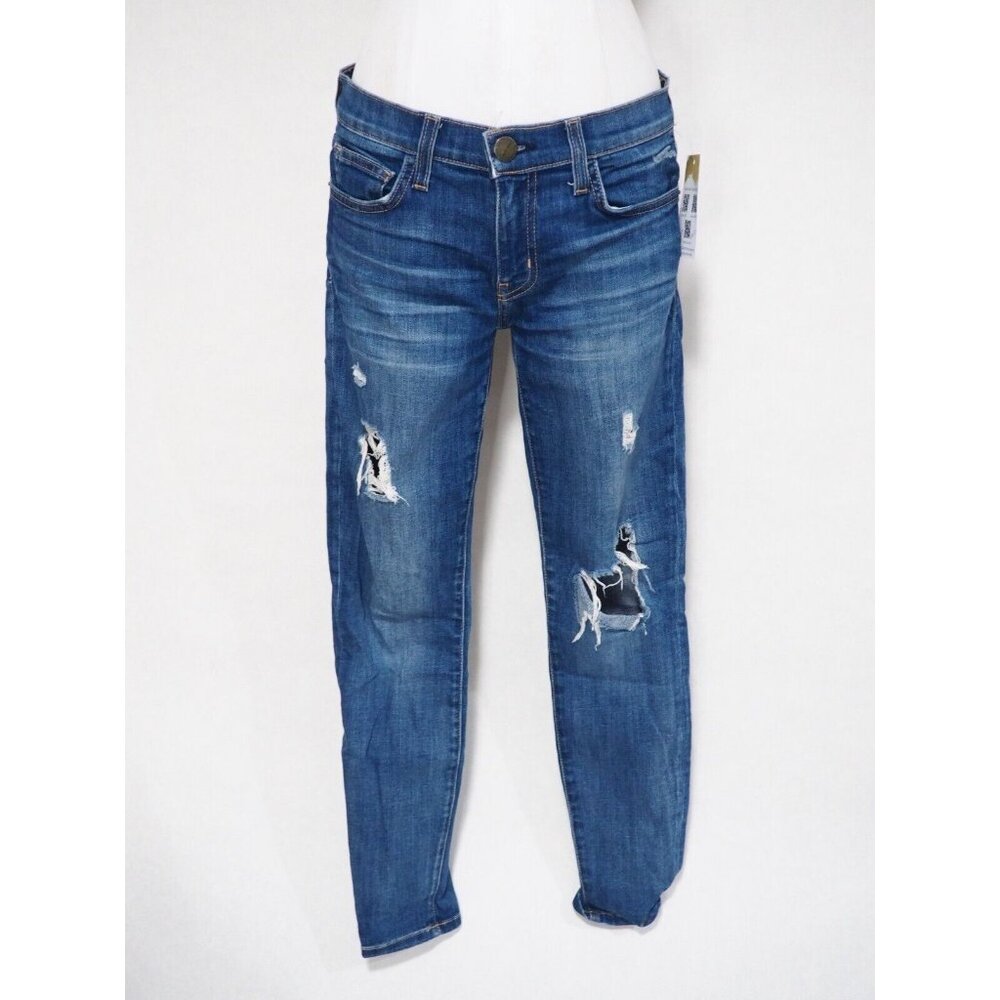 Current/Elliott Medium Wash The Stiletto Niagra Destroy Blue Jeans, Size 27